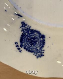 Set of 6 TOGO Flow Blue F WINKLE 9 3/4 Dinner Plates Colonial Pottery