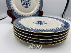 Set of 6 Theodore Haviland New York CAMBRIDGE BLUE Dinner Plates