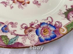 Set of 6 Vintage Cauldon England Dinner Plates Multicolor Floral Transferware