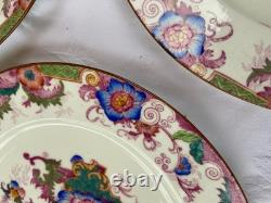 Set of 6 Vintage Cauldon England Dinner Plates Multicolor Floral Transferware