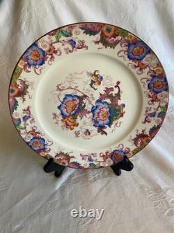 Set of 6 Vintage Cauldon England Dinner Plates Multicolor Floral Transferware