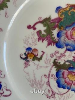 Set of 6 Vintage Cauldon England Dinner Plates Multicolor Floral Transferware