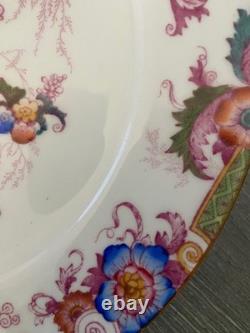 Set of 6 Vintage Cauldon England Dinner Plates Multicolor Floral Transferware