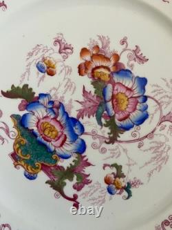 Set of 6 Vintage Cauldon England Dinner Plates Multicolor Floral Transferware