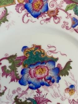 Set of 6 Vintage Cauldon England Dinner Plates Multicolor Floral Transferware