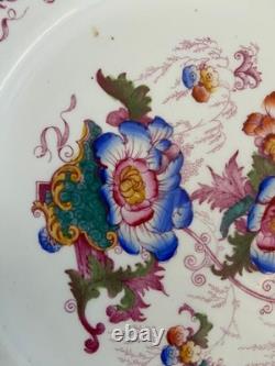 Set of 6 Vintage Cauldon England Dinner Plates Multicolor Floral Transferware