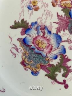 Set of 6 Vintage Cauldon England Dinner Plates Multicolor Floral Transferware