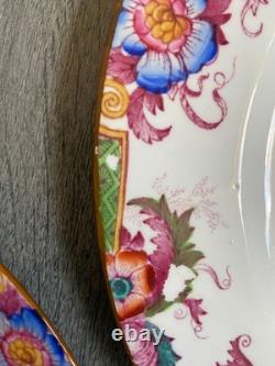 Set of 6 Vintage Cauldon England Dinner Plates Multicolor Floral Transferware