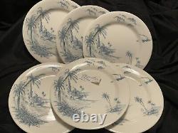 Set of 6 Vues D'Orient Dinner Plates From GIEN Blue Plate 10 1/2 New in Box