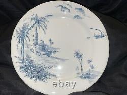 Set of 6 Vues D'Orient Dinner Plates From GIEN Blue Plate 10 1/2 New in Box