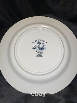 Set of 6 Vues D'Orient Dinner Plates From GIEN Blue Plate 10 1/2 New in Box