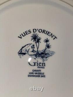 Set of 6 Vues D'Orient Dinner Plates From GIEN Blue Plate 10 1/2 New in Box