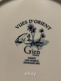Set of 6 Vues D'Orient Dinner Plates From GIEN Blue Plate 10 1/2 New in Box