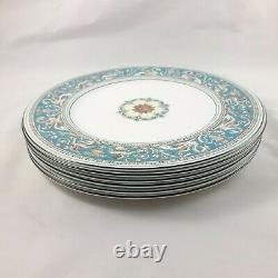 Set of 6 Wedgwood Florentine Dinner Plates, Turquoise