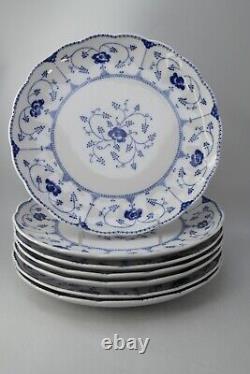 Set of 7 CHRISTINEHOLM Echt Cobalt Blue White Porcelain Plate Germany 10.5