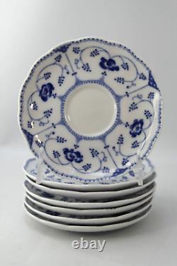 Set of 7 CHRISTINEHOLM Echt Cobalt Blue White Porcelain Plate Germany 5.5