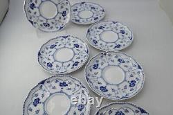 Set of 7 CHRISTINEHOLM Echt Cobalt Blue White Porcelain Plate Germany 5.5