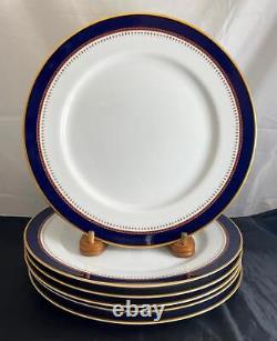 Set of 7 Fitz & Floyd STARBURST Cobalt Dinner Plates