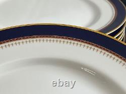 Set of 7 Fitz & Floyd STARBURST Cobalt Dinner Plates