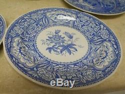 Set of 7 Spode Blue Room Collection Dinner Plates 10 1/4 White Blue