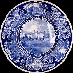 Set of 7 Wedgwood Columbia University Blue Dinner Plates 10 7/8 China Dishes
