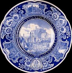 Set of 7 Wedgwood Columbia University Blue Dinner Plates 10 7/8 China Dishes