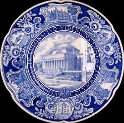 Set of 7 Wedgwood Columbia University Blue Dinner Plates 10 7/8 China Dishes