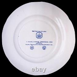 Set of 7 Wedgwood Columbia University Blue Dinner Plates 10 7/8 China Dishes