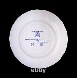 Set of 7 Wedgwood Columbia University Blue Dinner Plates 10 7/8 China Dishes