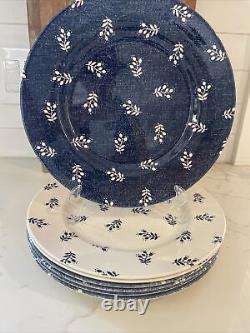 Set of 8-(6)Ralph Lauren RL Denimware Dinner Plate -11 Kate Nellie Denim (2)RS