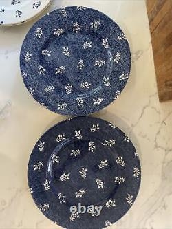 Set of 8-(6)Ralph Lauren RL Denimware Dinner Plate -11 Kate Nellie Denim (2)RS