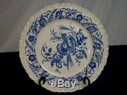 Set of 8 Antique Wedgwood Dinner Plates. Cornflower Blue. Perfect. England