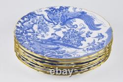 Set of 8 Blue Aves Royal Crown Derby Dinner Plates