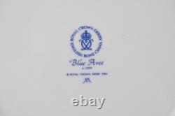 Set of 8 Blue Aves Royal Crown Derby Dinner Plates