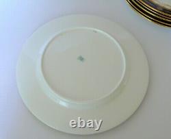 Set of 8 English COALPORT China Cobalt Blue Ribbons Swags Dinner Plates