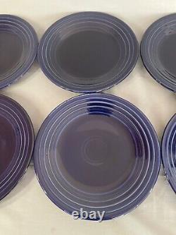 Set of 8 PLATES Cobalt Blue HOMER LAUGHLIN FIESTA 9? Discontinued