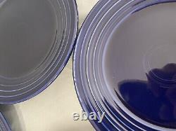 Set of 8 PLATES Cobalt Blue HOMER LAUGHLIN FIESTA 9? Discontinued