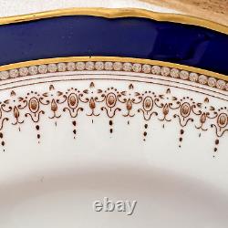 Set of 8 Royal Worcester Regency Blue Dinner Plate 10 7/8 Made in England