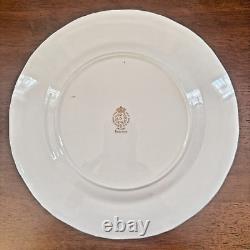Set of 8 Royal Worcester Regency Blue Dinner Plate 10 7/8 Made in England