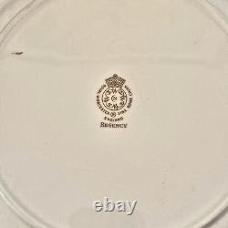 Set of 8 Royal Worcester Regency Blue Dinner Plate 10 7/8 Made in England