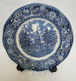 Set of 8 STAFFORDSHIRE Ironstone Liberty Blue Dinner Plates 4 UNUSED