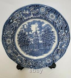 Set of 8 STAFFORDSHIRE Ironstone Liberty Blue Dinner Plates 4 UNUSED