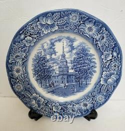 Set of 8 STAFFORDSHIRE Ironstone Liberty Blue Dinner Plates 4 UNUSED