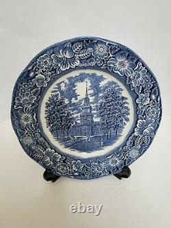 Set of 8 STAFFORDSHIRE Ironstone Liberty Blue Dinner Plates 4 UNUSED