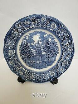 Set of 8 STAFFORDSHIRE Ironstone Liberty Blue Dinner Plates 4 UNUSED