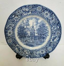 Set of 8 STAFFORDSHIRE Ironstone Liberty Blue Dinner Plates 4 UNUSED