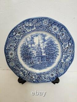 Set of 8 STAFFORDSHIRE Ironstone Liberty Blue Dinner Plates 4 UNUSED