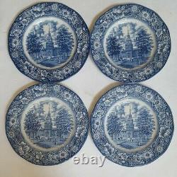Set of 8 STAFFORDSHIRE Ironstone Liberty Blue Dinner Plates 4 UNUSED