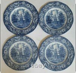 Set of 8 STAFFORDSHIRE Ironstone Liberty Blue Dinner Plates 4 UNUSED