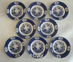 Set of 8 S. W Dean Burslem STORKS England c1910 9.75 Dinner Plate Antique